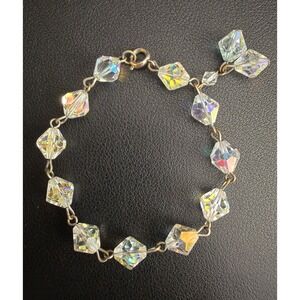 Vintage Crystal Bracelet Aurora Borealis Iridescent